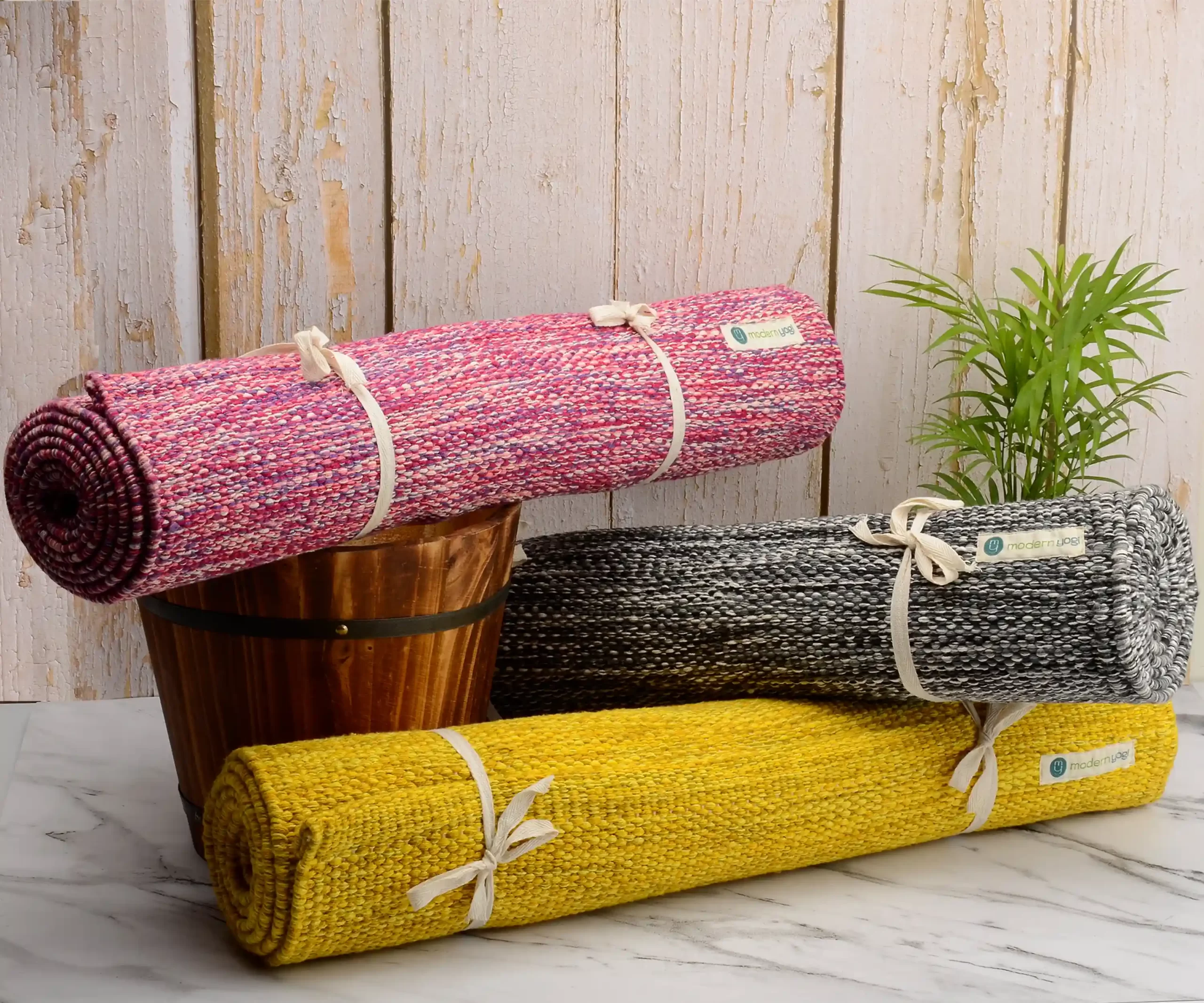 Modern Yogi Premium Thick 7MM Cotton Yoga Mats | Reversible | Anti Skid