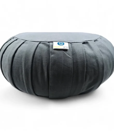 Round Zafu Cushion | Yoga Cushion | Kapok Filled | Color Gray
