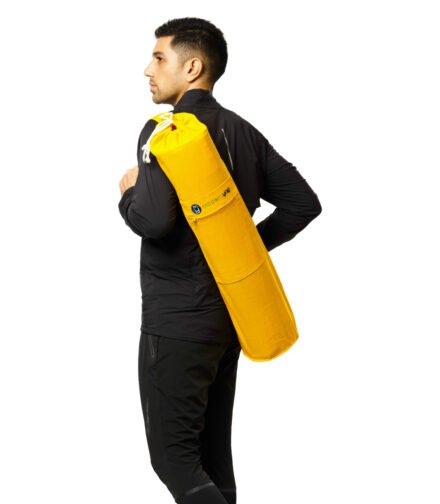 Cotton Yoga Mat bag | Drawstring Bag | Color Yellow