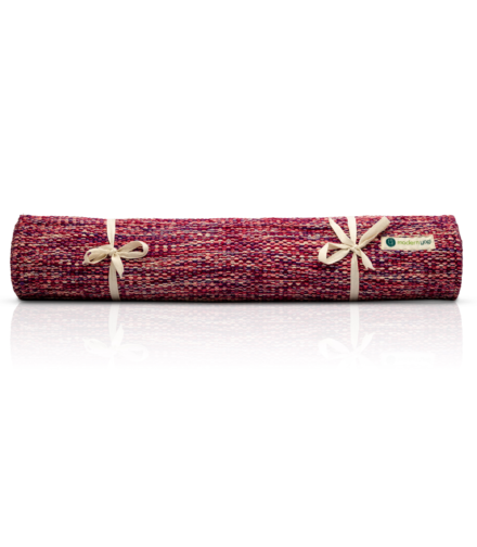 7MM Premium Thick Cotton Yoga Mat - Coral Peach | Folded